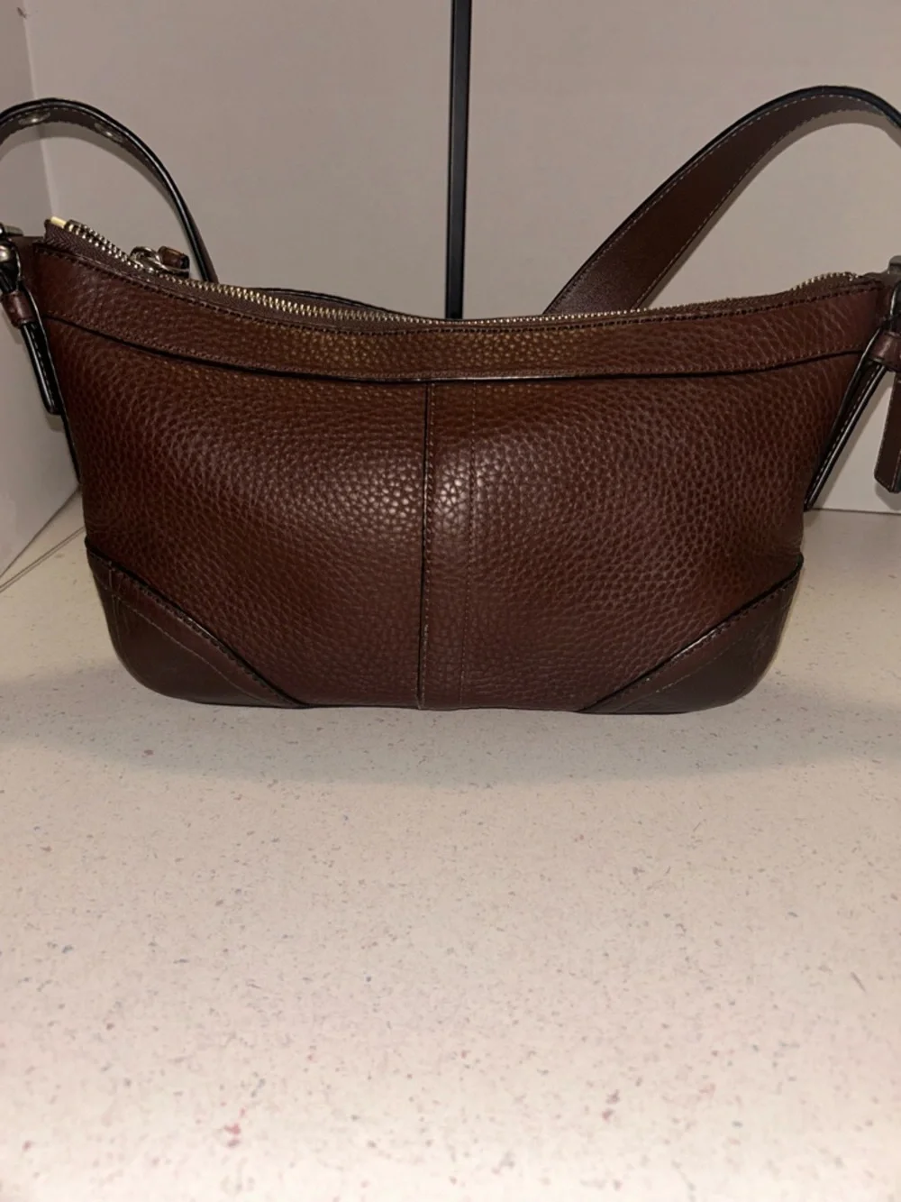 Classic Coach Brown SoHo Pebbled Leather Shoulder Bag - Picture 2 of 14